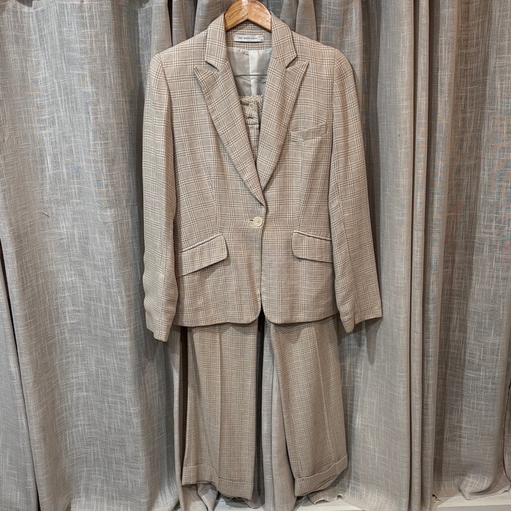 Classic Tan Plaid Men's Suit